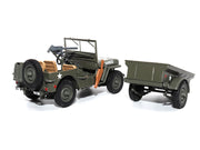 Willys Jeep 1/4-Ton Utility Truck Olive Drab with Trailer "United States Army" 1/43 Diecast Model by Militaria Die Cast image 5