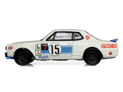 1972 Nissan Skyline 2000 GT-R (KPGC10) RHD (Right Hand Drive) #15 Kunimitsu Takahashi "50th Victory" White with Blue Stripe "Tokyo Torque" Series 10 1/64 Diecast Model Car by Greenlight image 2