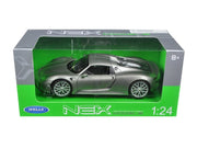 Porsche 918 Spyder Silver Closed Roof 1/24 Diecast Model Car by Welly image 2