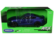 2015 Ford Mustang GT 5.0 Blue Metallic "NEX Models" Series 1/24 Diecast Model Car by Welly image 3