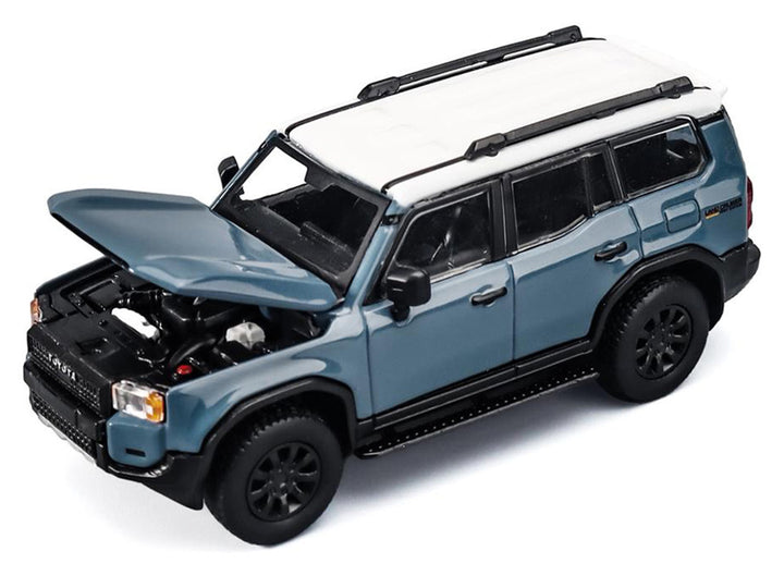 Toyota Land Cruiser 250 Blue with White Top 1/64 Diecast Model Car by Trends Hobby image 2