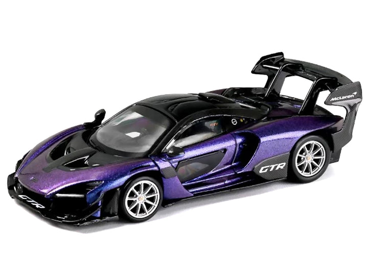 McLaren Senna GTR Midnight Purple Metallic with Black Top "HCFC 2025 Limited Edition" 1/64 Diecast Model Car by Trends Hobby image 2
