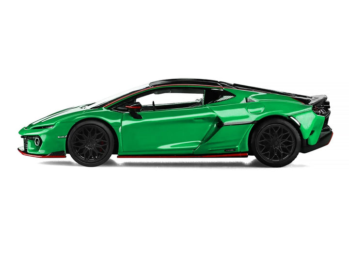 Lamborghini Temerario Green with Black Top 1/64 Diecast Model Car by Trends Hobby image 3