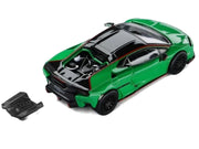 Lamborghini Temerario Green with Black Top 1/64 Diecast Model Car by Trends Hobby image 4