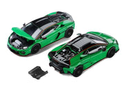 Lamborghini Temerario Green with Black Top 1/64 Diecast Model Car by Trends Hobby image 5