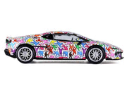 Lamborghini Temerario "Keith Haring Livery" White with Graphics 1/64 Diecast Model car by Trends Hobby image 3