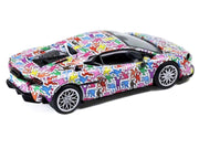 Lamborghini Temerario "Keith Haring Livery" White with Graphics 1/64 Diecast Model car by Trends Hobby image 4