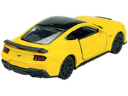 2024 Ford Mustang GT 5.0 Yellow with Black Top "NEX Models" Series 1/25 Diecast Model Car by Welly image 2
