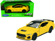 2024 Ford Mustang GT 5.0 Yellow with Black Top "NEX Models" Series 1/25 Diecast Model Car by Welly image 3