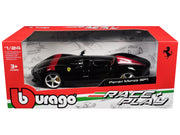 Ferrari Monza SP1 Black Metallic with Red Stripes "Race & Play" Series 1/24 Diecast Model Car by Bburago image 3