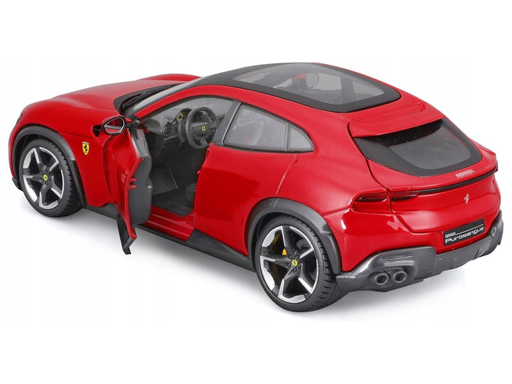 Ferrari Purosangue Red with Sunroof "Race + Play" Series 1/24 Diecast Model Car by Bburago image 2