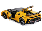 Ferrari SF90 XX Stradale Yellow with Black Top "Race and Play" Series 1/24 Diecast Model Car by Bburago image 3