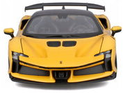 Ferrari SF90 XX Stradale Yellow with Black Top "Race and Play" Series 1/24 Diecast Model Car by Bburago image 4