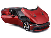 Ferrari 12Cilindri Red Metallic with Black Top "Race + Play" Series 1/24 Diecast Model Car by Bburago image 2