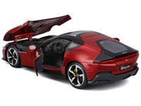 Ferrari 12Cilindri Red Metallic with Black Top "Race + Play" Series 1/24 Diecast Model Car by Bburago image 3