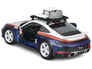Porsche 911 Dakar #953 "Roughroads Porsche" Blue and White with Stripes and Roof Rack "Race" Series 1/24 Diecast Model Car by Bburago image 2