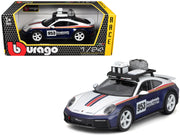 Porsche 911 Dakar #953 "Roughroads Porsche" Blue and White with Stripes and Roof Rack "Race" Series 1/24 Diecast Model Car by Bburago image 5