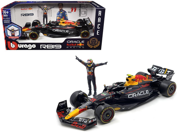 Red Bull Racing RB19 #11 Sergio Perez "Oracle" Formula One F1 Championship "Constructor Champions" (2023) with Driver Figure 1/24 Diecast Model Car by Bburago image 3