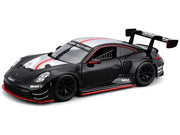 Porsche 911 GT3 R Black with Silver Hood and Top and Red Stripe "Race" Series 1/24 Diecast Model Car by Bburago image 2