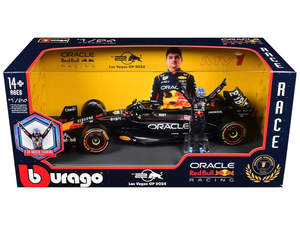 Bburago Red Bull Racing RB20 number 1 Max Verstappen Oracle 2024 champion driver figure 1:24 28060MV, view 1