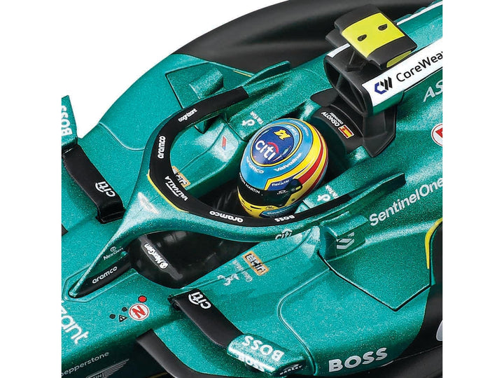 Aston Martin AMR25 #14 Fernando Alonso "Aramco" Formula One F1 "World Championship" (2025) 1/24 Diecast Model Car by Bburago image 2