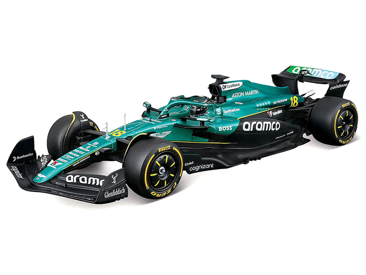 Aston Martin AMR25 #18 Lance Stroll "Aramco" Formula One F1 "World Championship" (2025) 1/24 Diecast Model Car by Bburago image 2