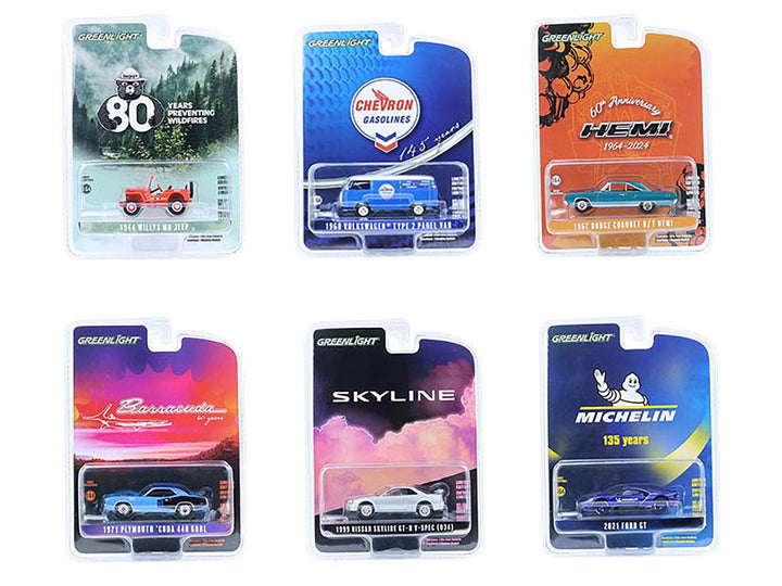 "Anniversary Collection" Set of 6 pieces Series 17 1/64 Diecast Model Cars by Greenlight image 2