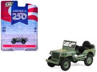 1942 Willy's MB Jeep Olive Green "America 250 Edition" "Anniversary Collection" Series 18 1/64 Diecast Model Car by Greenlight