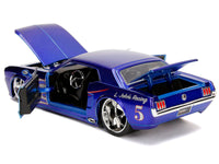 1965 Ford Mustang #5 "L. John's Racing" Candy Blue with Flame Graphics "Bigtime Muscle" Series 1/24 Diecast Model Car by Jada image 3