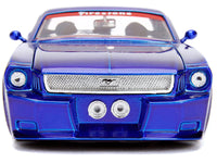 1965 Ford Mustang #5 "L. John's Racing" Candy Blue with Flame Graphics "Bigtime Muscle" Series 1/24 Diecast Model Car by Jada image 4