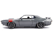 1972 Plymouth GTX 440 Metallic Gray with Red Stripe "Bigtime Muscle" 1/24 Diecast Model Car by Jada image 2