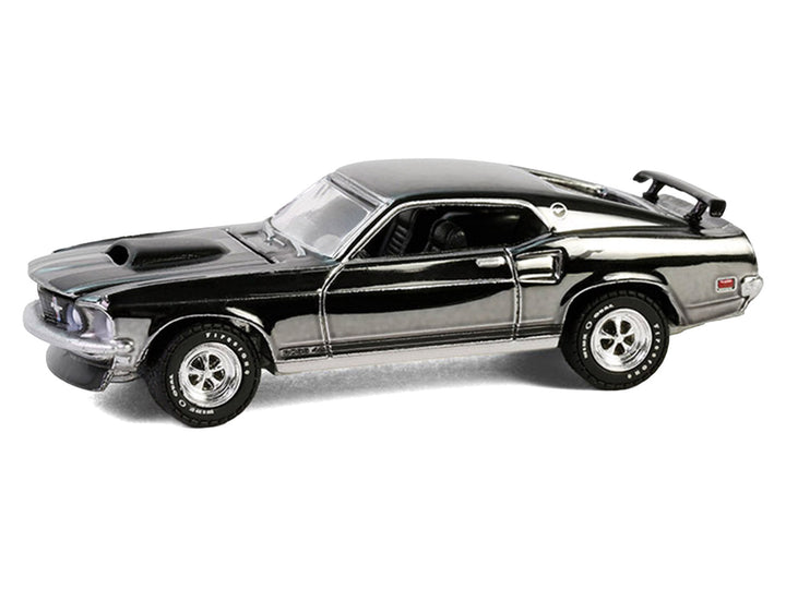 1969 Ford Mustang Boss 429 Silver Chrome Edition with Black Stripes "John Wick" (2014) Movie "Hobby Exclusive" Series 1/64 Diecast Model Car by Greenlight image 2