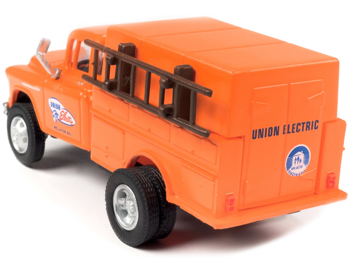 1955 Chevrolet Utility Truck Orange "Union Electric" 1/87 (HO) Scale Model by Classic Metal Works image 2