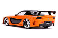 Han's Mazda RX-7 RHD (Right Hand Drive) Orange and Black "The Fast and the Furious: Tokyo Drift" (2006) Movie "25 Years of Fast & Furious" Series 1/24 Diecast Model Car by Jada image 5