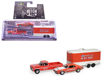 NHRA Safety Safari Ford F-250, Dan Fletcher Camaro and enclosed trailer shown packaged and unboxed, GreenLight 1:64 31190A.
