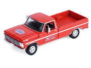 1969 Ford F-250 Pickup Truck Red and 1969 Chevrolet Camaro Z28 "Dan Fletcher" Orange with White Hood "NHRA Safety Team" with Enclosed Car Trailer "Racing Hitch & Tow" Series 6 1/64 Diecast Model Cars by Greenlight image 4