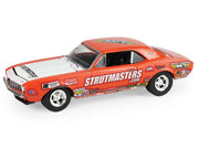 1969 Ford F-250 Pickup Truck Red and 1969 Chevrolet Camaro Z28 "Dan Fletcher" Orange with White Hood "NHRA Safety Team" with Enclosed Car Trailer "Racing Hitch & Tow" Series 6 1/64 Diecast Model Cars by Greenlight image 5