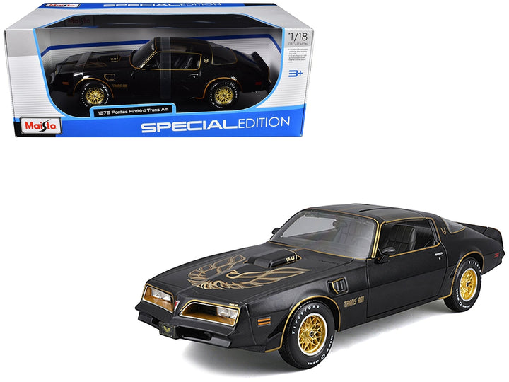 1978 Pontiac Firebird Trans Am Black Metallic with Hood Graphics "Special Edition" Series 1/18 Diecast Model Car by Maisto image 2