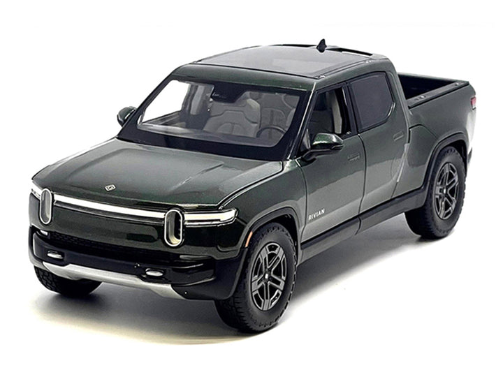 Rivian R1T Pickup Truck Dark Green Metallic with Sunroof "Special Edition" Series 1/18 Diecast Model Car by Maisto image 2