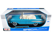 1957 Chevrolet Bel Air Convertible Blue with White Interior "Special Edition" Series 1/18 Diecast Model Car by Maisto