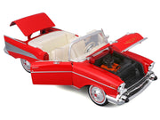 1957 Chevrolet Bel Air Convertible Red with White Interior "Special Edition" Series 1/18 Diecast Model Car by Maisto image 2