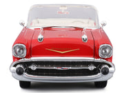 1957 Chevrolet Bel Air Convertible Red with White Interior "Special Edition" Series 1/18 Diecast Model Car by Maisto image 4