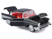 1957 Chevrolet Bel Air Coupe Black with Red Interior "Special Edition" Series 1/18 Diecast Model Car by Maisto image 2