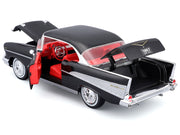 1957 Chevrolet Bel Air Coupe Black with Red Interior "Special Edition" Series 1/18 Diecast Model Car by Maisto image 3