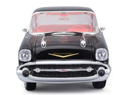 1957 Chevrolet Bel Air Coupe Black with Red Interior "Special Edition" Series 1/18 Diecast Model Car by Maisto image 5