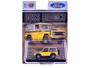 1969 Ford Bronco Yellow with Black Stripes and Gray Top Limited Edition to 6380 pieces Worldwide 1/64 Diecast Model Car by M2 Machines image 3