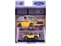 1969 Ford Bronco Yellow with Black Stripes and Gray Top Limited Edition to 6380 pieces Worldwide 1/64 Diecast Model Car by M2 Machines image 3