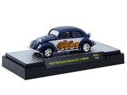 1953 Volkswagen Beetle Deluxe USA Model "The Slug Bug" Blue Metallic with White Sides Limited Edition to 5566 pieces Worldwide 1/64 Diecast Model Car by M2 Machines image 2