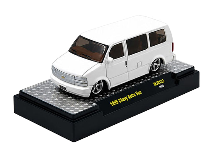 1995 Chevrolet Astro Van "Slow & Low" White Limited Edition to 6720 pieces Worldwide 1/64 Diecast Model Car by M2 Machines image 2