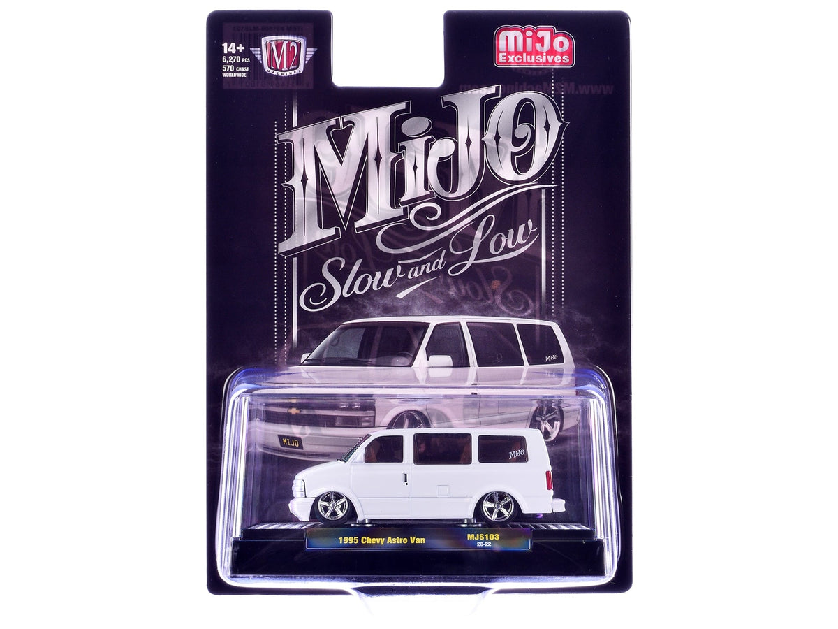 1995 Chevrolet Astro Van "Slow & Low" White Limited Edition to 6720 pieces Worldwide 1/64 Diecast Model Car by M2 Machines image 3